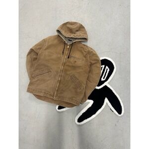 Carhartt Workwear Sherpa Lined Hooded Jacket Tan Mens Size Large